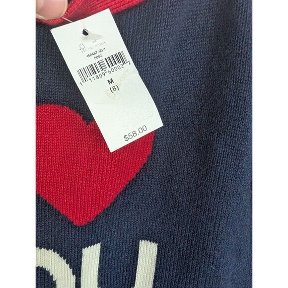 Gap Kids Intarsia Love Sweater Dress Blue Galaxy Size M - Picture 5 of 7